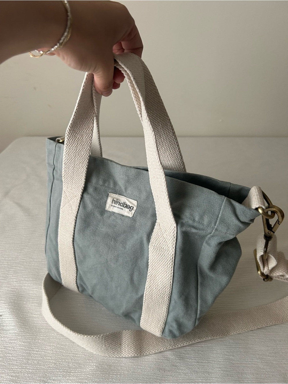 Hindbag Sage Green Jean tote bag